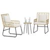 vidaXL Hage Spisegruppe 3 pcs Brun og Krem Poly rattan, stål