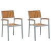vidaXL Stablestol 2 pcs Brun 56 x 57 x 87 cm Solid akasietre
