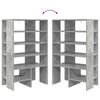 vidaXL Sko Skap med hylle med lagring 2 pcs Betonggr&aring; Konstruert tre