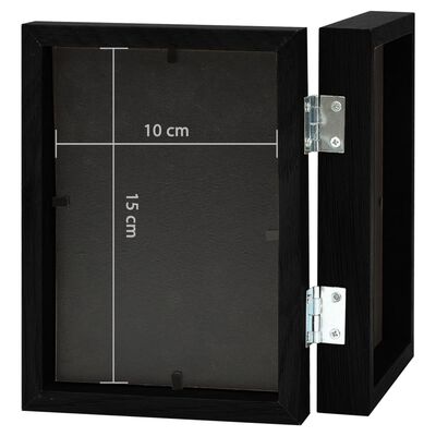 vidaXL Tofoldig fotorammekollasj svart 2x(10x15 cm)