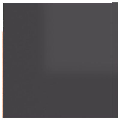 vidaXL Nattbord høyglans grå 30,5x30x30 cm sponplate