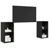 vidaXL TV-benksett 2 pcs Svart Eik 72 x 35 x 36,5 cm Konstruert tre