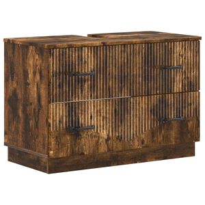 vidaXL Baderomsvaskeskap HOORN R&oslash;kt Eik 82 x 41 x 56 cm Konstruert tre
