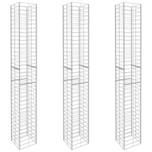 vidaXL Gabionkurver 3 stk galvanisert st&aring;l 25x25x197 cm