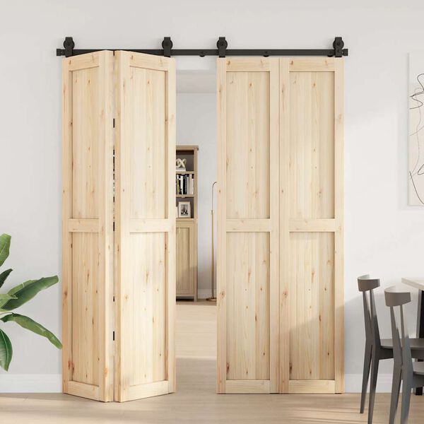 vidaXL Utstyr for skyvedør 183 cm stål svart