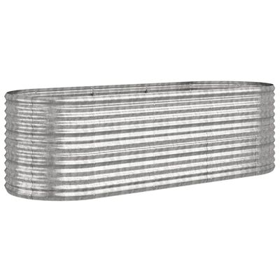vidaXL Høybed pulverlakkert stål 224x80x68 cm sølv