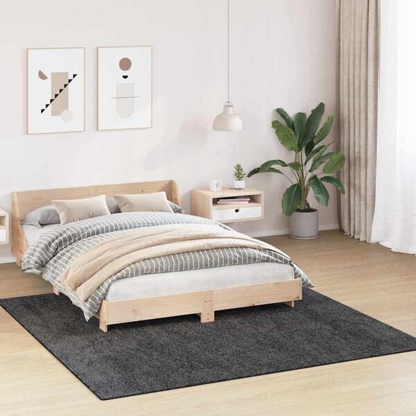 vidaXL Anti-sklisikker Shaggy Teppe M&oslash;rke gr&aring; 200 x 200 cm PP