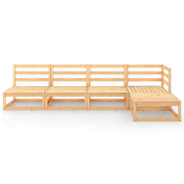 vidaXL Hagesofagruppe 5 deler heltre furu