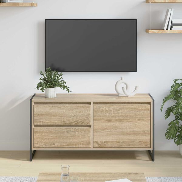 vidaXL TV-skap med skuff Sonoma 100 x 36 x 49.5 cm Konstruert tre
