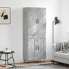 vidaXL Highboard betonggr&aring; 69,5x34x180 cm konstruert tre