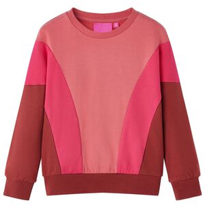 Barnegenser fargeblokk rosa og henna 92