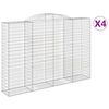 vidaXL Gabionkurver buede 4 stk 300x50x200/220 cm galvanisert jern