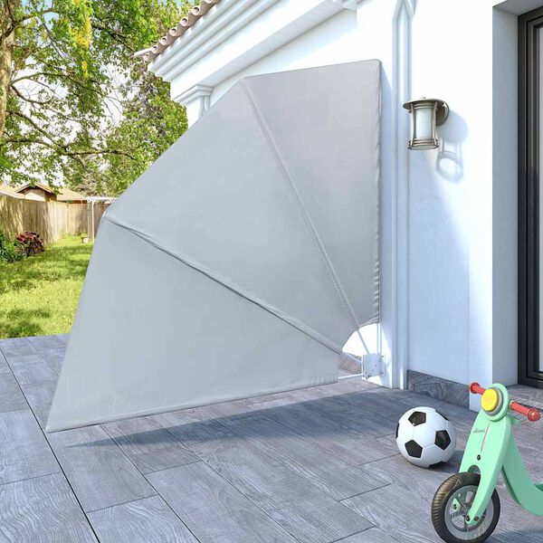 vidaXL Sammenleggbar sidemarkise for balkong gr&aring; 210x210 cm