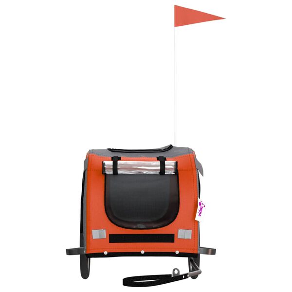 vidaXL Kjæledyrsykkelhenger oransje og svart oxfordstoff og jern