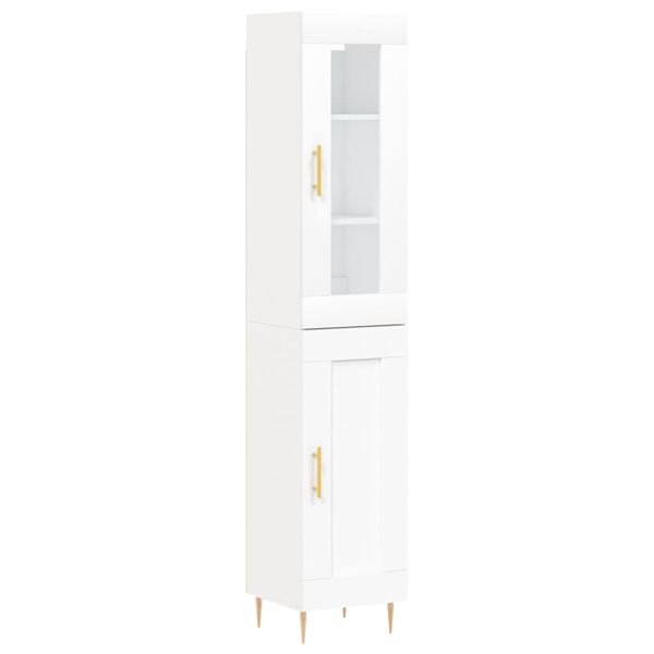 vidaXL Highboard hvit 34,5x34x180 cm konstruert tre