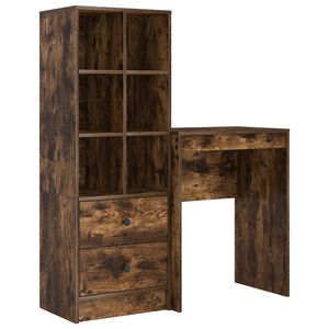 vidaXL Skrivebord R&oslash;kt eik 105,5 x 34 x 127 cm 2 stk.