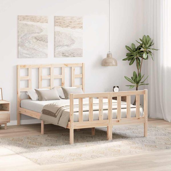 vidaXL Sengeramme med hodegavl small double heltre