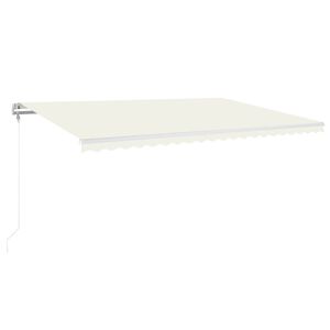 vidaXL Automatisk uttrekkbar markise 500x350 cm kremhvit