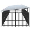 vidaXL Utend&oslash;rs hundeg&aring;rd med tak st&aring;l 16,89 m&sup2;