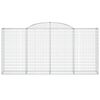 vidaXL Gabionkurver buede 30 stk 300x50x140/160 cm galvanisert jern