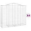 vidaXL Gabionkurver buede 4 stk 200x50x160/180 cm galvanisert jern