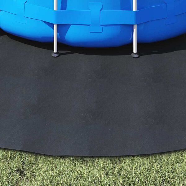 vidaXL Bunnark til basseng Svart Ø 306 cm Polyester geotekstil