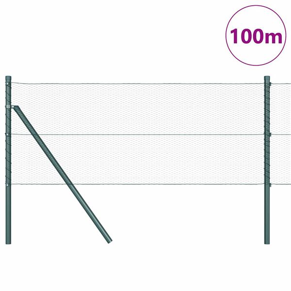vidaXL Gjerdep&aring;le gr&oslash;nn 100 x 0,6 m (13 mm nett) St&aring;l og PVC