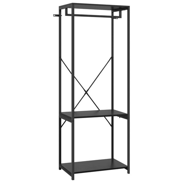 vidaXL Garderobe svart 60x40x167 cm metall og sponplate