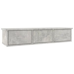 vidaXL Vegghylle med skuff betonggr&aring; 88x26x18,5 cm konstruert tre