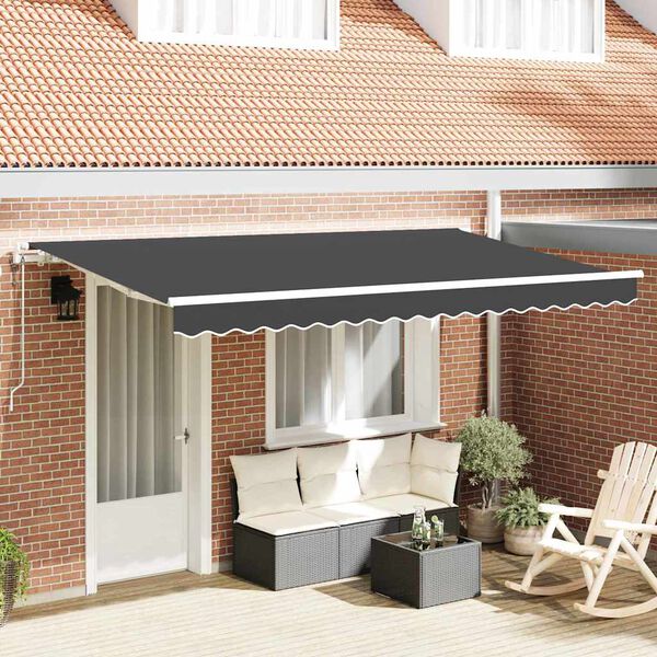 vidaXL Innvendbar Markise Antrasitt 350 x 200 cm stoff