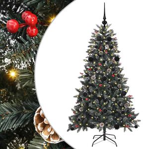 vidaXL Kunstig juletre med 150 LED gr&oslash;nn 150 cm PVC og plast og st&aring;l