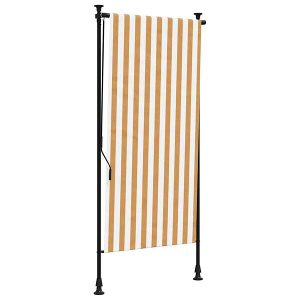 vidaXL Utend&oslash;rs rullegardin oransje og hvit 120x270 cm stoff og st&aring;l