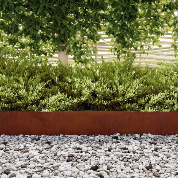 vidaXL Gjerdekant 4 pcs Rusten 450 x 0.05 x 15 cm Cortenst&aring;l