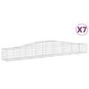 vidaXL Gabionkurver buede 7 stk 400x50x40/60 cm galvanisert jern