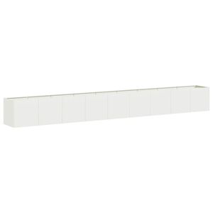 vidaXL Plantekasse hvit 360x40x40 cm kaldvalset st&aring;l