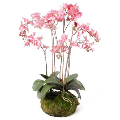 Emerald Kunstig orkidé med mose rosa 75 cm 417662