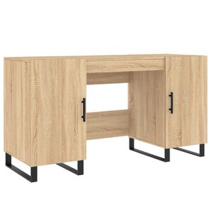 vidaXL Skrivebord sonoma eik 140x50x75 cm konstruert tre