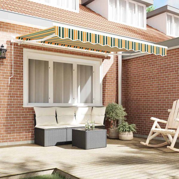 vidaXL Reserveduk til markise Gr&oslash;nn og gul 280 x 245 cm Polyester