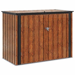 vidaXL Hage Lagringsboks Brun 151,5 x 82 x 110,5 cm St&aring;l