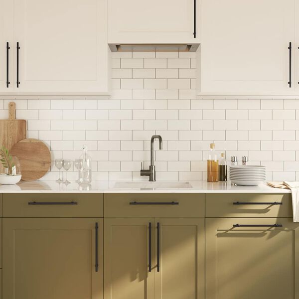 vidaXL Skaphåndtak 5 stk svart 224 mm rustfritt stål