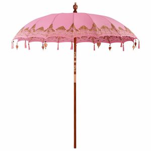 vidaXL Balinesisk Parasol Rosa 215 x 215 x 260 cm