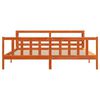 vidaXL Sengeramme med hodegavl voksbrun 180x200 cm heltre furu