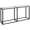 vidaXL Konsollbord hvit marmor 160x35x75,5 cm herdet glass