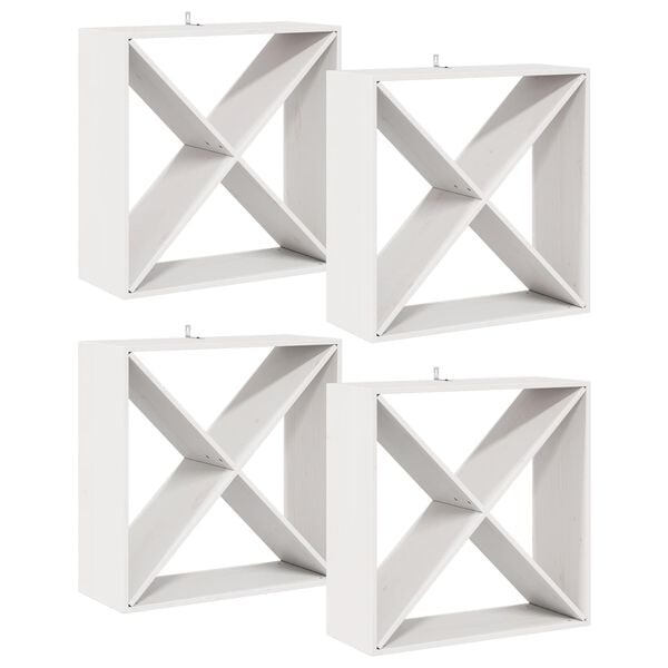 vidaXL Vinhylle 4 pcs Hvit 62 x 25 x 62 cm Massiv furu