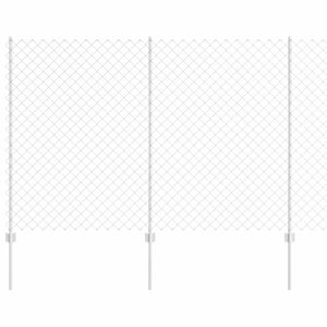 vidaXL Kjettinggjerde med stolpe 10 x 1,6 m Galvanisert st&aring;l S&oslash;lv Mesh