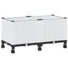 vidaXL Hagekrukke med hjul Hvit 80 x 40 x 48 cm PP