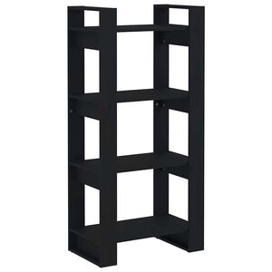 vidaXL Bokhylle/romdeler svart 60x35x125 cm heltre