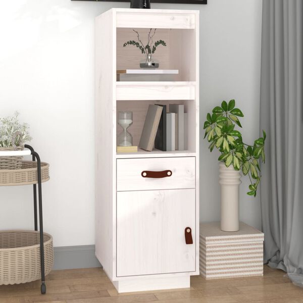 vidaXL Highboard hvit 34x40x108,5 cm heltre furu