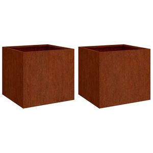 vidaXL Plantekasser 2 stk 49x47x46 cm cortenst&aring;l