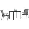 vidaXL Hage Spisegruppe 3 pcs Svart Pulverlakkert st&aring;l